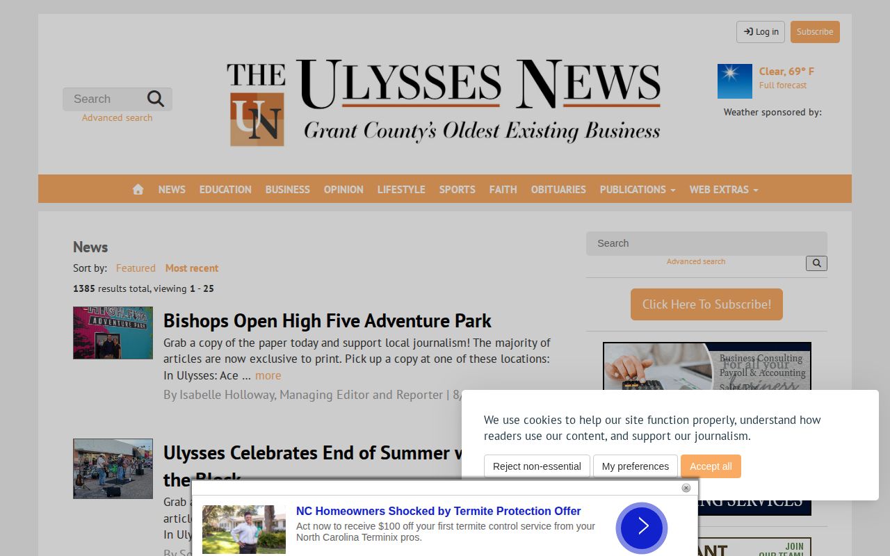 Grant County mugshots in the news source page at Ulysses News