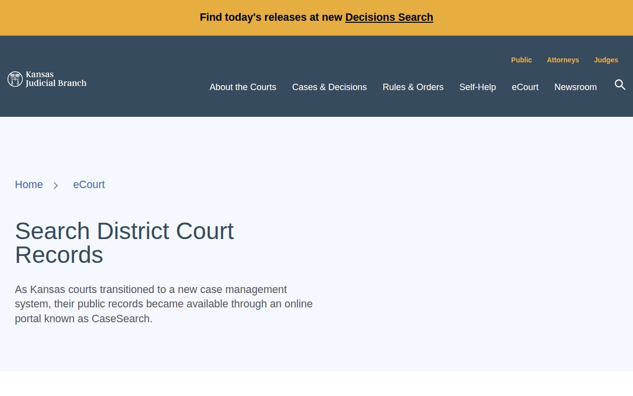 Kansas court disposition search for Grant County arrest records